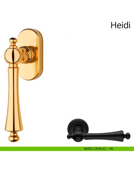 Maniglia per finestra martellina DK Heidi Linea Calì nero opaco