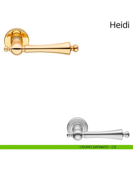 Maniglia per porta interna Heidi Linea Calì rosetta tonda semplice cromo satinato