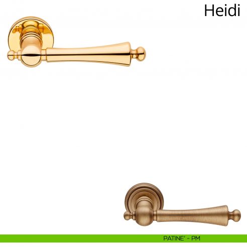 Maniglia per porta interna Heidi Linea Calì rosetta tonda semplice patinè