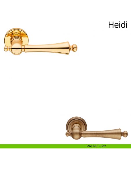 Maniglia per porta interna Heidi Linea Calì rosetta tonda semplice patinè