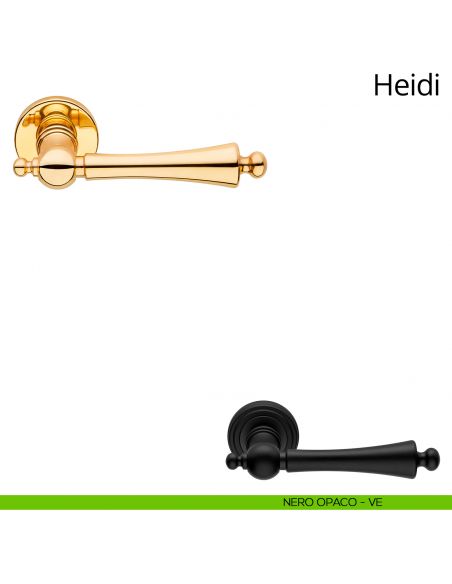 Maniglia per porta interna Heidi Linea Calì rosetta tonda semplice nero opaco