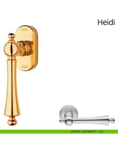 Maniglia per finestra martellina DK antintrusione Heidi Linea Calì cromo satinato