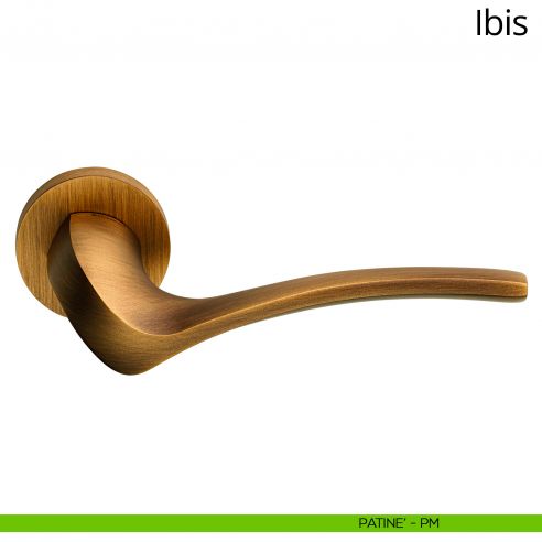 Maniglia per porta interna Ibis Linea Calì rosetta tonda tradizionale patinè