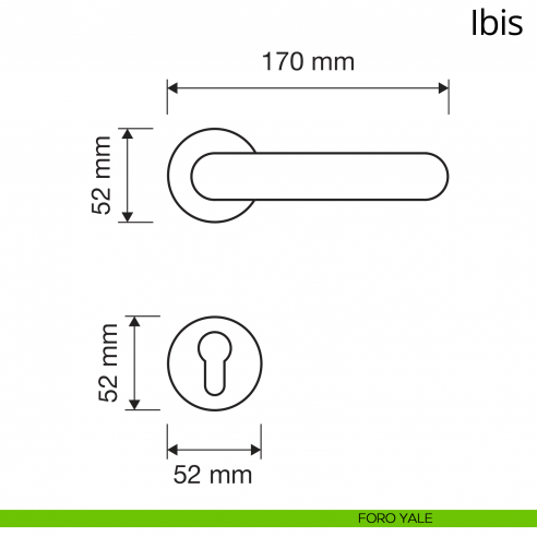Maniglia per porta interna Ibis Linea Calì rosetta tonda tradizionale foro yale