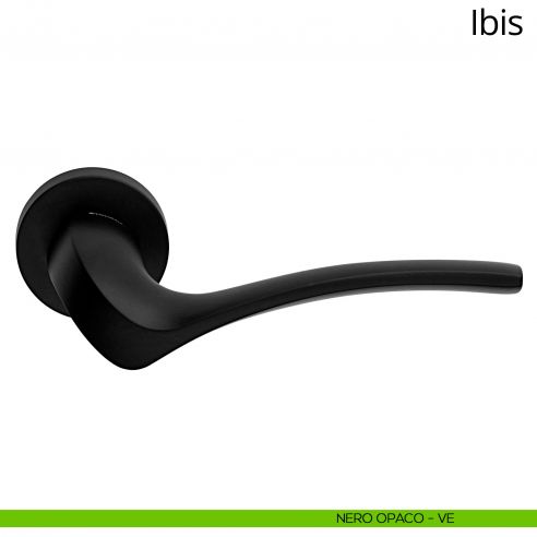 Maniglia per porta interna Ibis Linea Calì rosetta tonda tradizionale nero opaco