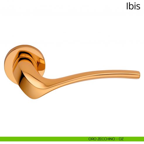Maniglia per porta interna Ibis Linea Calì rosetta tonda oro zecchino