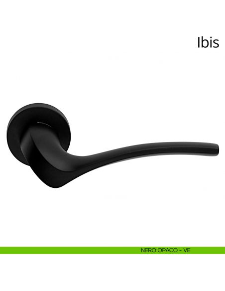 Maniglia per porta interna Ibis Linea Calì rosetta tonda nero opaco