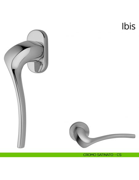 Maniglia per finestra martellina DK Ibis Linea Calì cromo satinato
