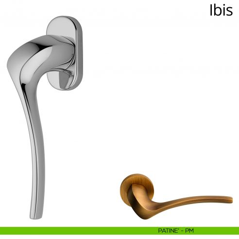 Maniglia per finestra martellina DK Ibis Linea Calì patinè