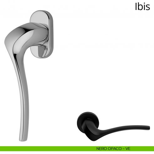 Maniglia per finestra martellina DK Ibis Linea Calì nero opaco
