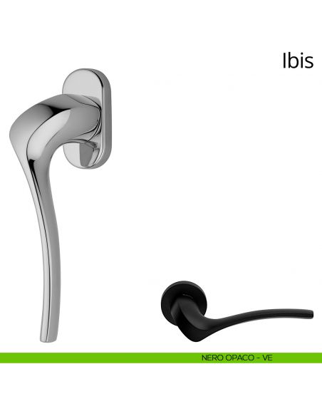Maniglia per finestra martellina DK Ibis Linea Calì nero opaco