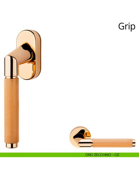 Maniglia per finestra martellina DK Grip Linea Calì oro zecchino