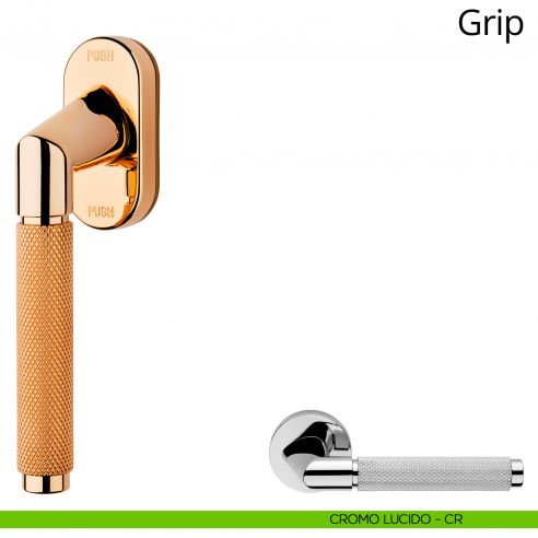 Maniglia per finestra martellina DK antintrusione Grip Linea Calì cromo lucido