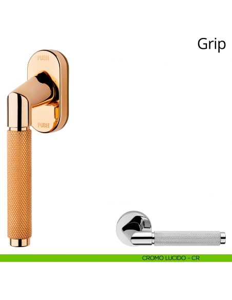 Maniglia per finestra martellina DK antintrusione Grip Linea Calì cromo lucido