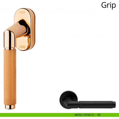 Maniglia per finestra martellina DK antintrusione Grip Linea Calì nero opaco