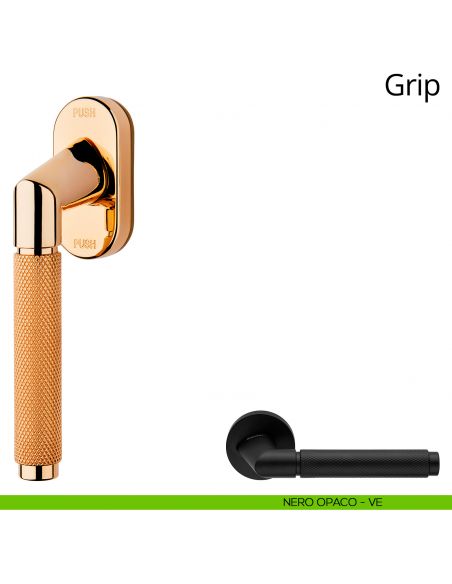 Maniglia per finestra martellina DK antintrusione Grip Linea Calì nero opaco