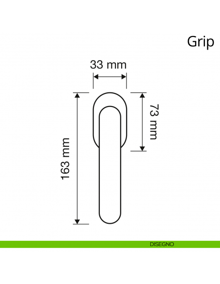 Maniglia per finestra martellina DK antintrusione Grip Linea Calì disegno