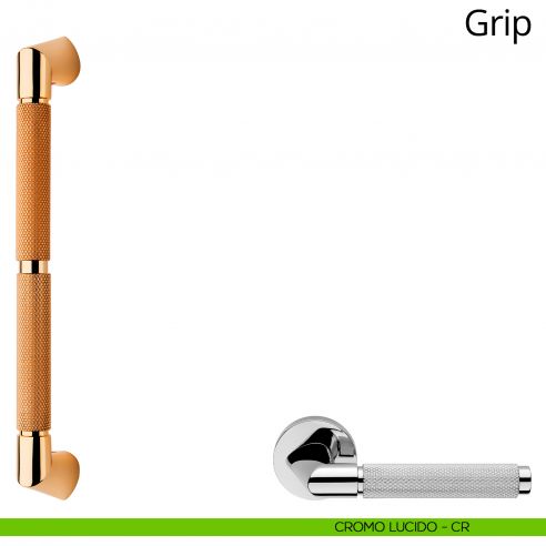 Maniglione per porta dritto Grip Linea Calì cromo lucido