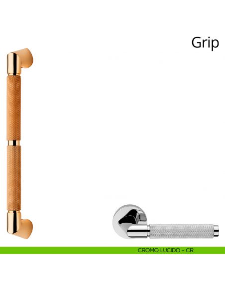 Maniglione per porta dritto Grip Linea Calì cromo lucido