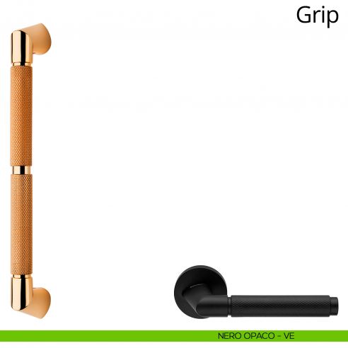 Maniglione per porta dritto Grip Linea Calì nero opaco