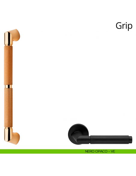 Maniglione per porta dritto Grip Linea Calì nero opaco