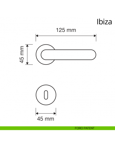 Maniglia per porta interna Ibiza Linea Calì con rosetta tonda foro patent