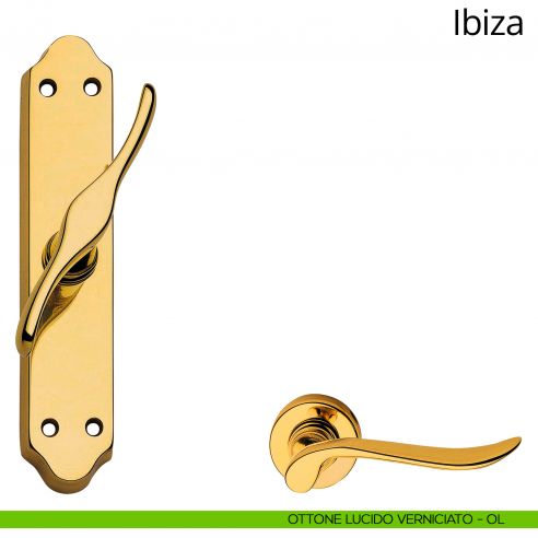 Maniglia per finestra cremonese Ibiza Linea Calì ottone lucido verniciato
