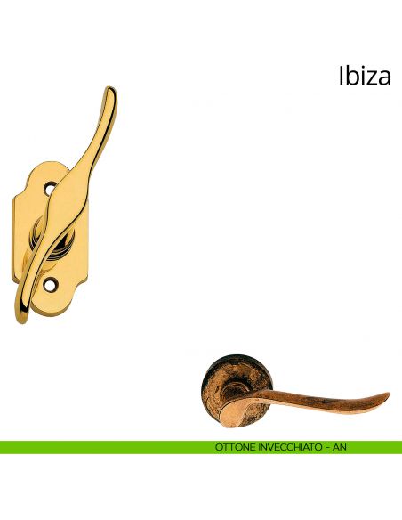 Maniglia per finestra martellina Ibiza Linea Calì ottone invecchiato