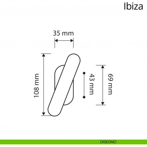 Maniglia per finestra martellina Ibiza Linea Calì disegno
