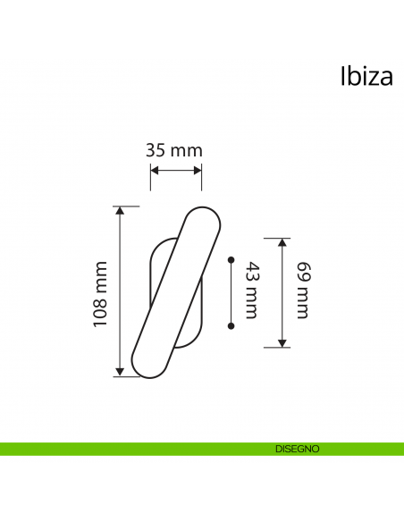 Maniglia per finestra martellina Ibiza Linea Calì disegno