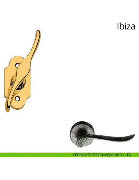 Maniglia per finestra martellina Ibiza Linea Calì ferro effetto invecchiato