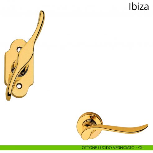 Maniglia per finestra martellina Ibiza Linea Calì ottone lucido verniciato
