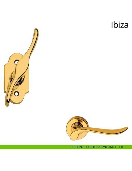 Maniglia per finestra martellina Ibiza Linea Calì ottone lucido verniciato