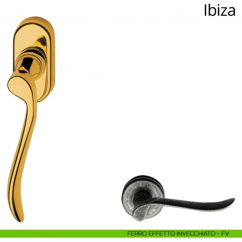 Maniglia per finestra martellina DK Ibiza Linea Calì ferro effetto invecchiato