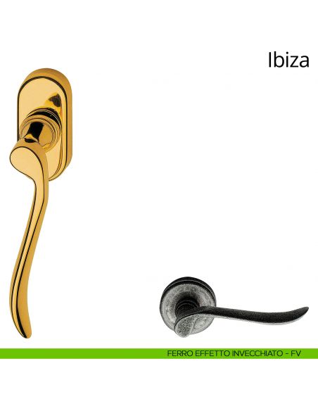 Maniglia per finestra martellina DK Ibiza Linea Calì ferro effetto invecchiato