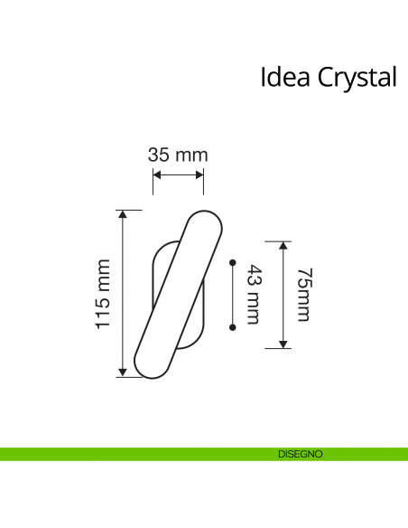 Maniglia per finestra martellina Idea Crystal Linea Calì disegno