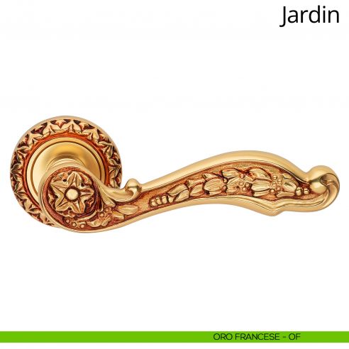 Maniglia per porta interna Jardin Linea Calì rosetta tonda oro francese