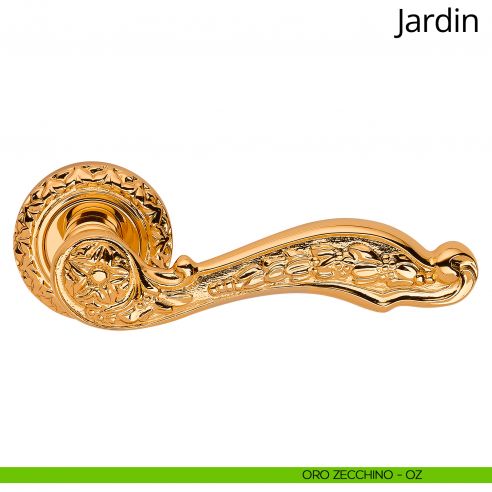 Maniglia per porta interna Jardin Linea Calì rosetta tonda oro zecchino