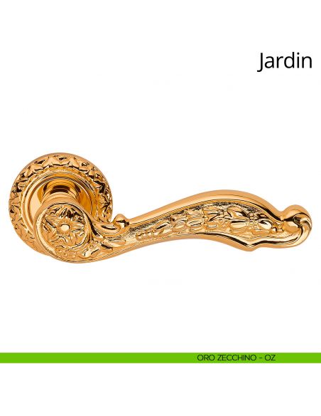 Maniglia per porta interna Jardin Linea Calì rosetta tonda oro zecchino