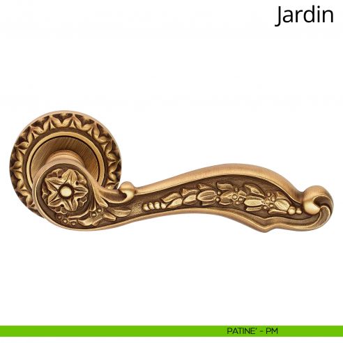 Maniglia per porta interna Jardin Linea Calì rosetta tonda patinè