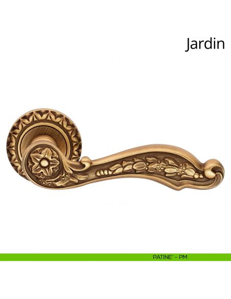 Maniglia per porta interna Jardin Linea Calì rosetta tonda patinè