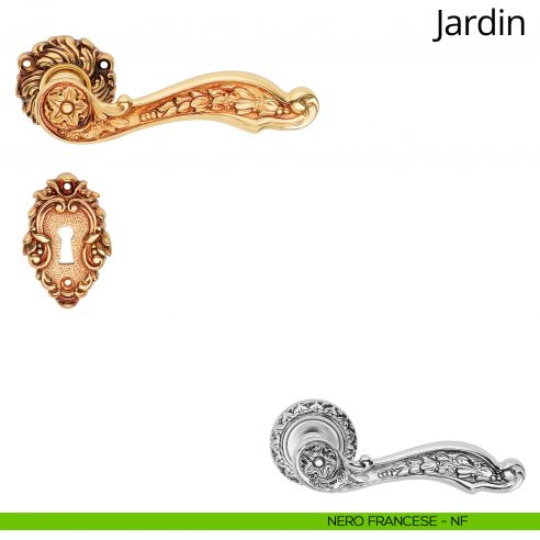 Maniglia per porta interna Jardin Linea Calì rosetta artistica nero francese