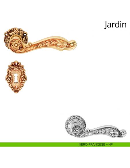 Maniglia per porta interna Jardin Linea Calì rosetta artistica nero francese