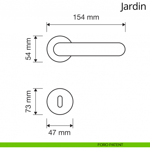 Maniglia per porta interna Jardin Linea Calì rosetta artistica foro patent