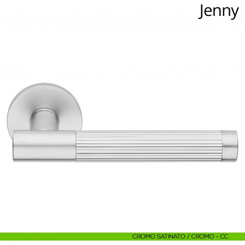 Maniglia per porta interna Jenny Linea Calì rosetta tonda tradizionale cromo satinato - cromo