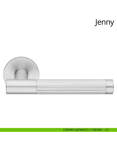 Maniglia per porta interna Jenny Linea Calì rosetta tonda tradizionale cromo satinato - cromo
