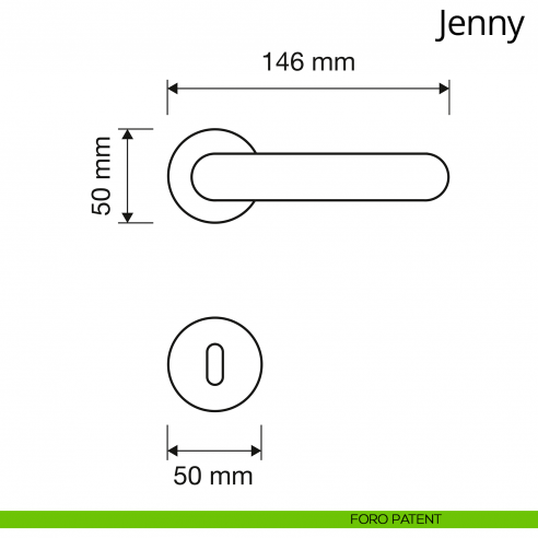 Maniglia per porta interna Jenny Linea Calì rosetta tonda tradizionale foro patent