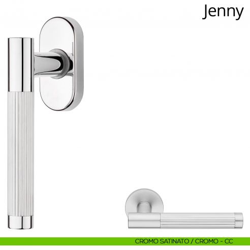 Maniglia per finestra martellina DK Jenny Linea Calì cromo satinato - cromo