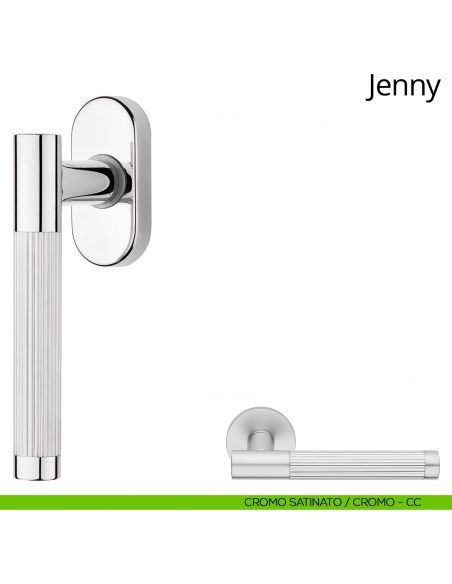 Maniglia per finestra martellina DK Jenny Linea Calì cromo satinato - cromo