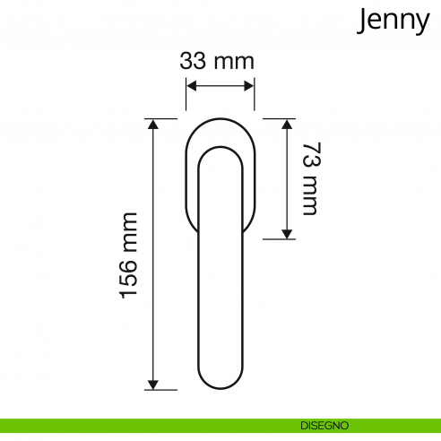 Maniglia per finestra martellina DK Jenny Linea Calì disegno